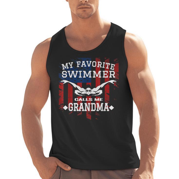Swim Grandma Tshirt US American Flag Swimming Tee Men Tank Top
