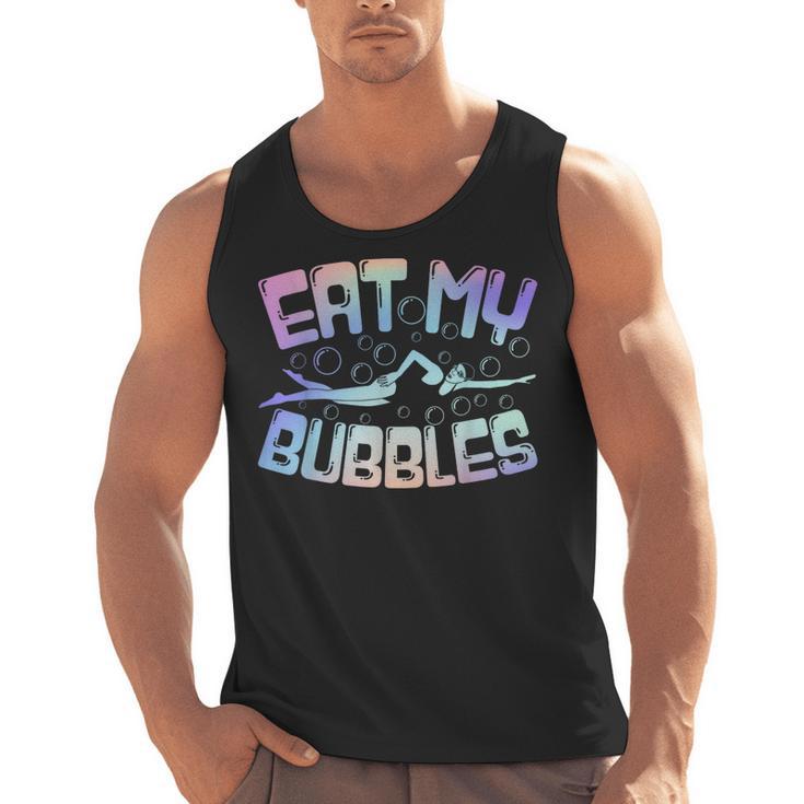 Swimming Eat My Bubbles Swim Watercolour Men Tank Top