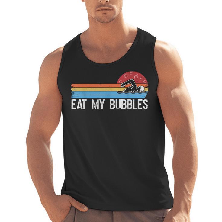 Swimming Swimmer Eat My Bubbles Swim Retro Men Tank Top
