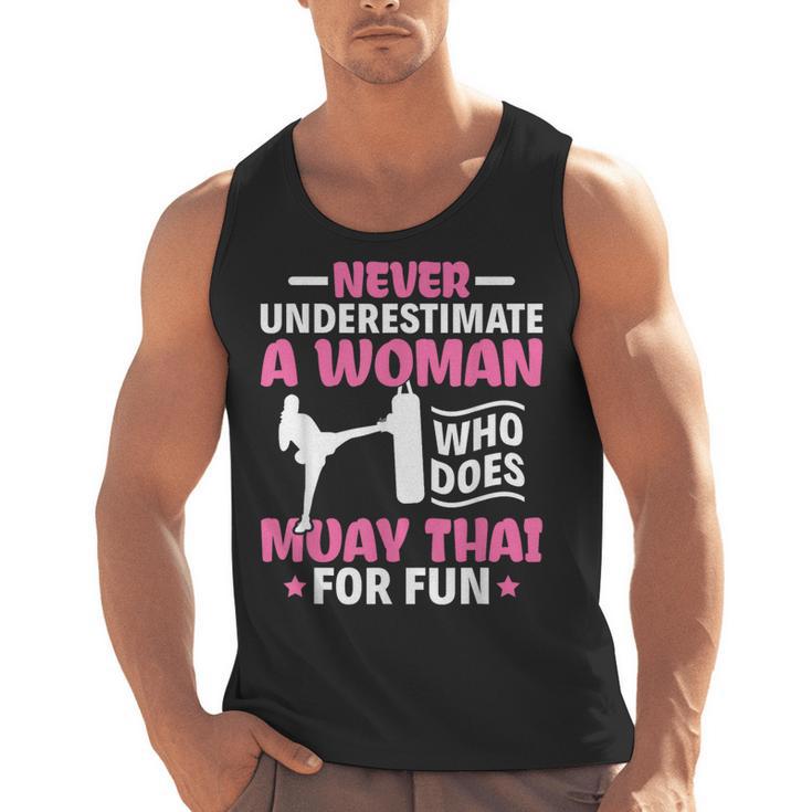 Never Underestimate A Woman Thai Boxing Muay Thai Fighter Men Tank Top