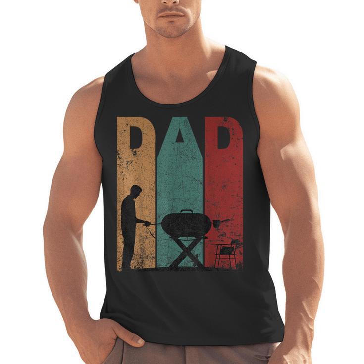 Vintage BBQ Dad Silhouette Father's Day Retro Men Tank Top