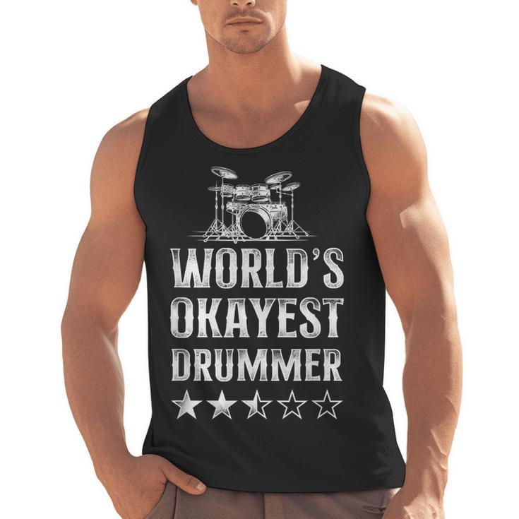 Vintage World'S Okayest Drummer Drum Kit Men Tank Top
