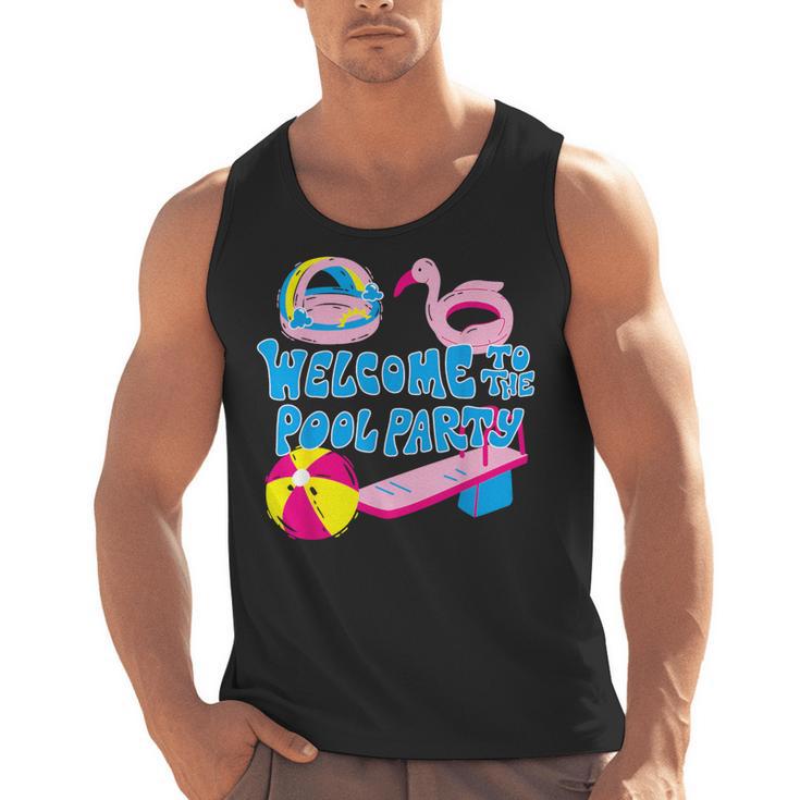 Welcome To The Pool Party Birthday Summer Family Swimming Men Tank Top