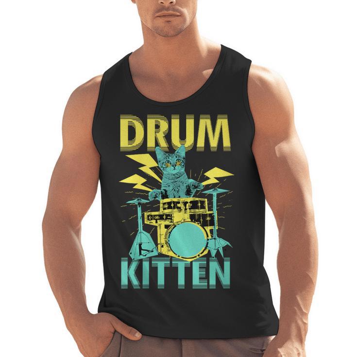 Women's Cute Drummer Cat Drum Kitten Men Tank Top