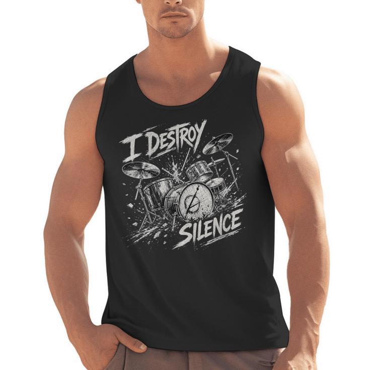 Women's Drum Kit I Destroy Silence Art Men Tank Top