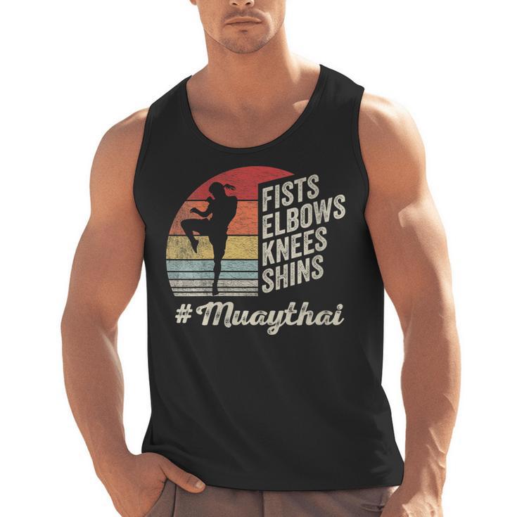 Women's Muay Thai Martial Arts Fighter Retro Vintage Sunset Graphic Men Tank Top
