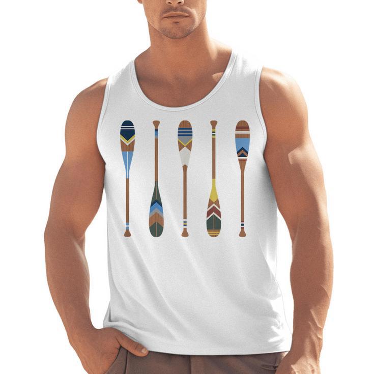 Colorful Painted Oars Paddle Nautical Canoe T Shirt Men Tank Top
