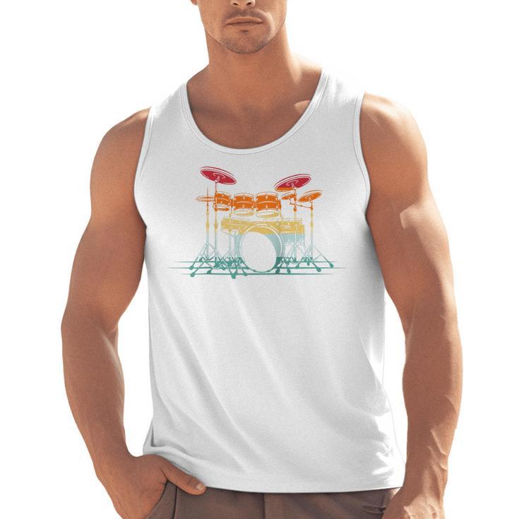 Drum Kit Musical Retro Instrument Musician Raglan Baseball Tee Men Tank Top
