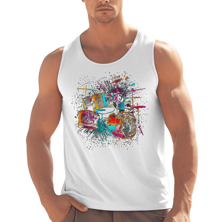 Drums Pop Art Drummer Drum Kit Men Tank Top, trending gift Drums Pop Art Drummer Drum Kit Men Tank Top, trending gift