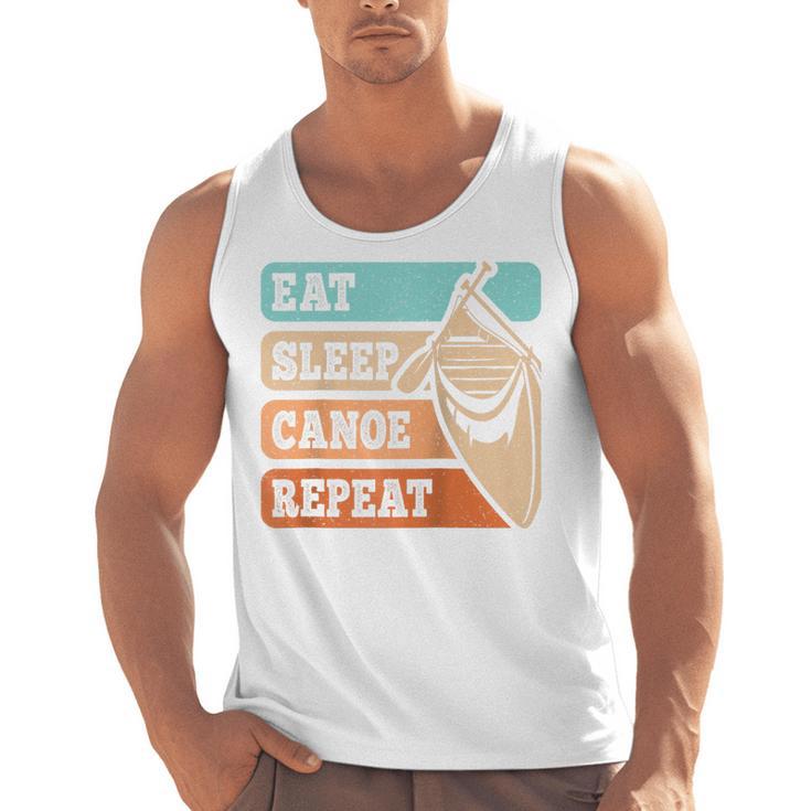 Eat Sleep Canoe Repeat Vintage Canoeing Canoeist Men Boys Raglan Baseball Tee Men Tank Top
