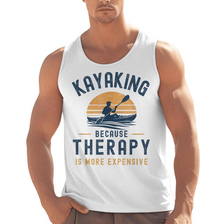 Kayaking Therapy Kayaker Canoe Paddle Lake River Men Tank Top