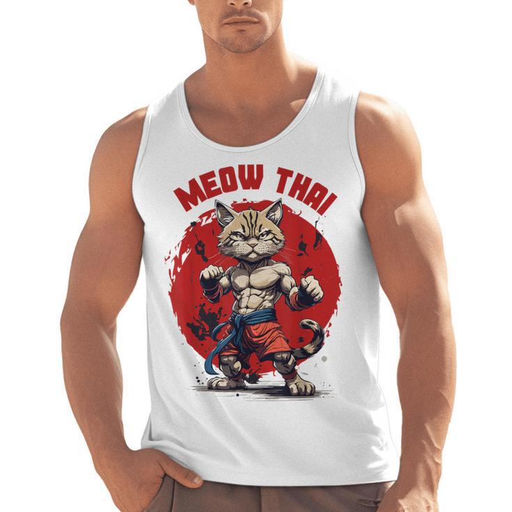 Meow Thai Funny Muay Thai And Cats Lover Men Tank Top