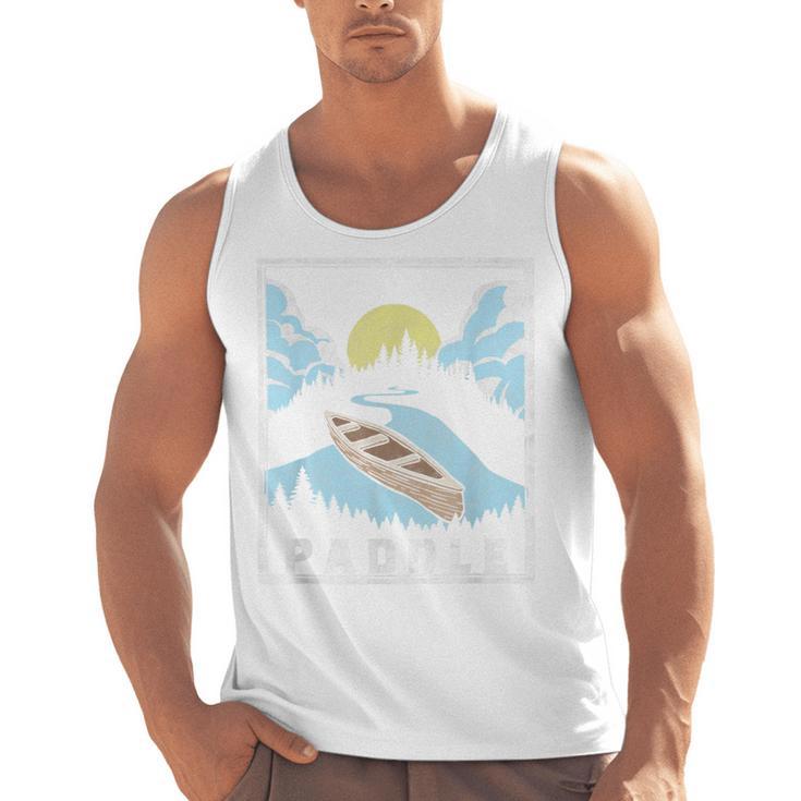 Paddle Retro Style Canoe & Outdoors Simple Canoeing Graphic Men Tank Top