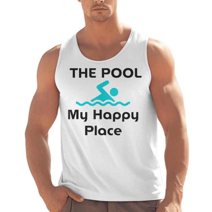 The Pool Is My Happy Place Swimming Quote Men Tank Top