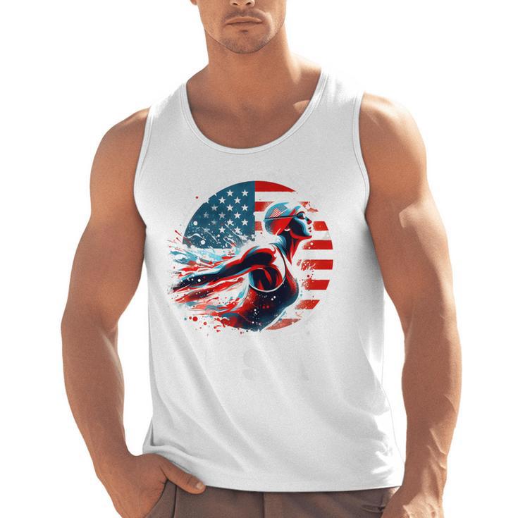 Swimming United States Apparel American Flag Swimming Men Tank Top, trending gift Swimming United States Apparel American Flag Swimming Men Tank Top, trending gift
