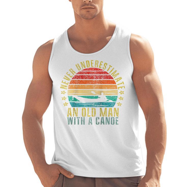 Never Underestimate An Old Man With a Canoe Retro Raglan Baseball Tee Men Tank Top