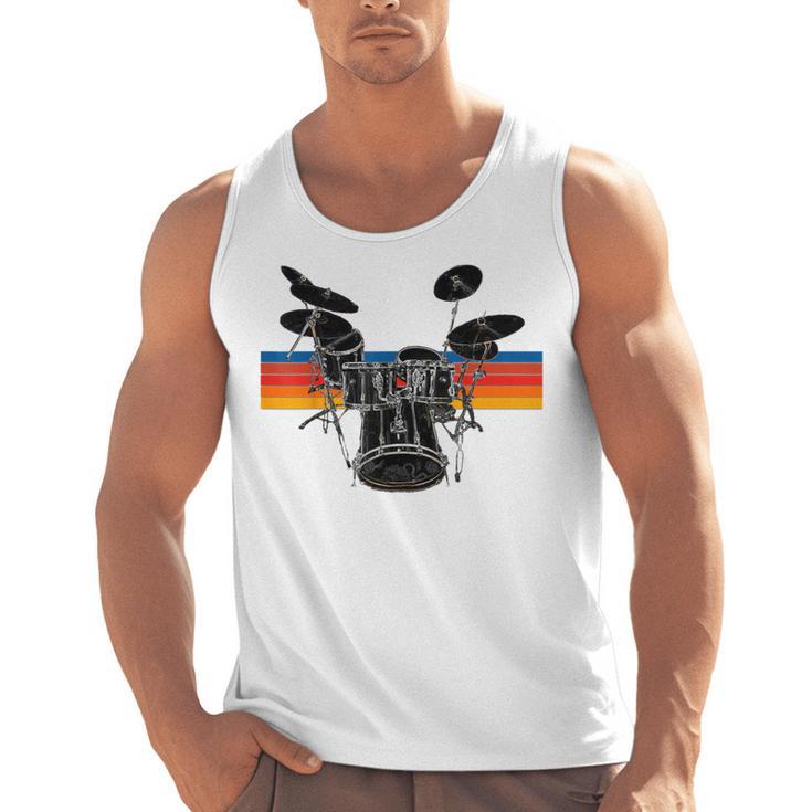 Vintage Drum Kit Drummer Rock Band Drums Men Tank Top
