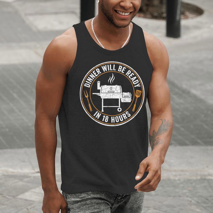BBQ Dad Dinner Will Be Ready In 18 Hours Smoking Meat Men Tank Top