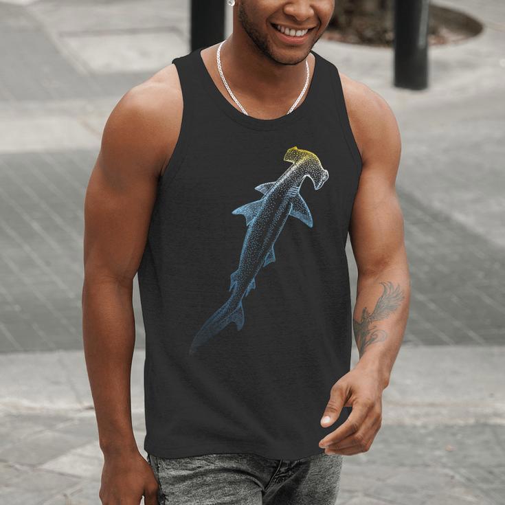 Beautiful Colors Swimming Hammerhead Shark Lovers Men Tank Top