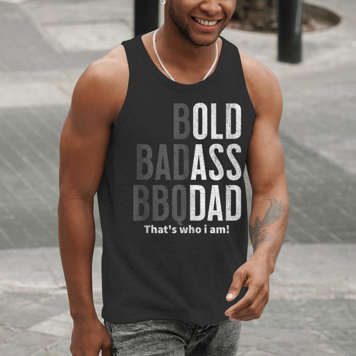 Bold Badass BBQ Dad Gag Fathers Day Husband Birthday Men Tank Top