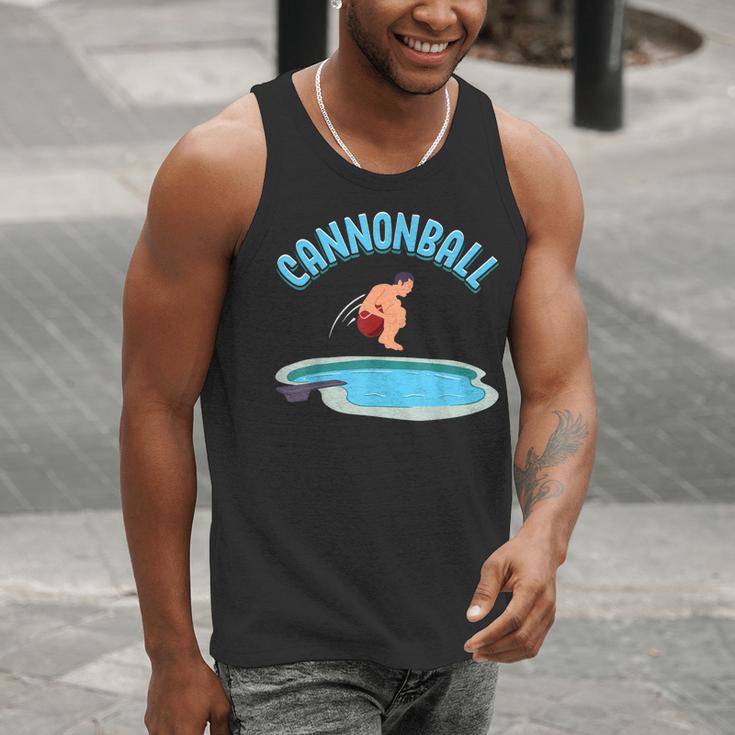 Cannonball Swimming Pool Fun Diving Diver Swimmer Cool Men Tank Top