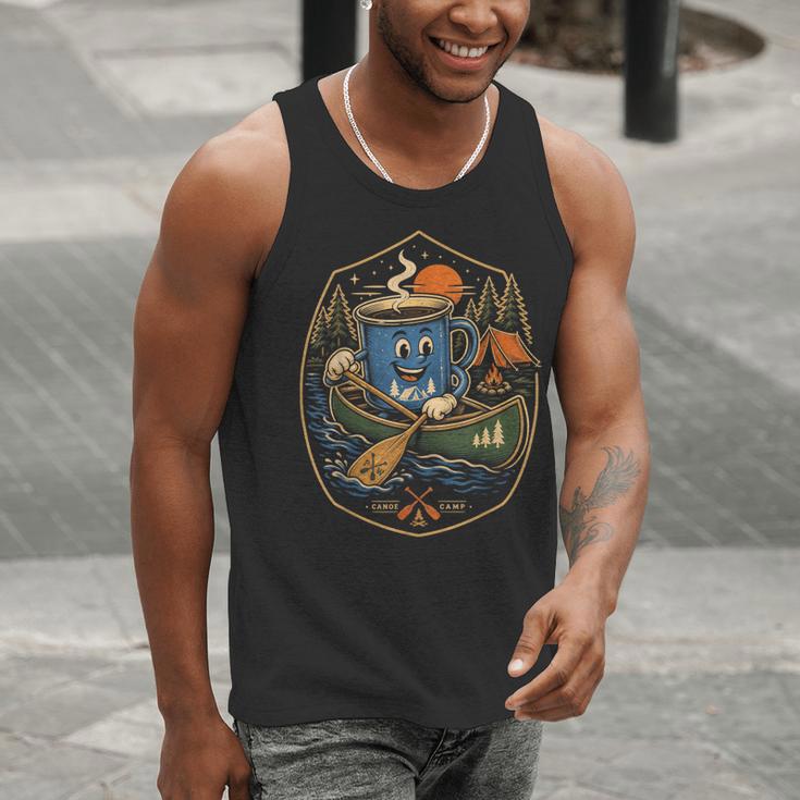 Canoe Camp Coffee Canoeing Paddle Men Tank Top