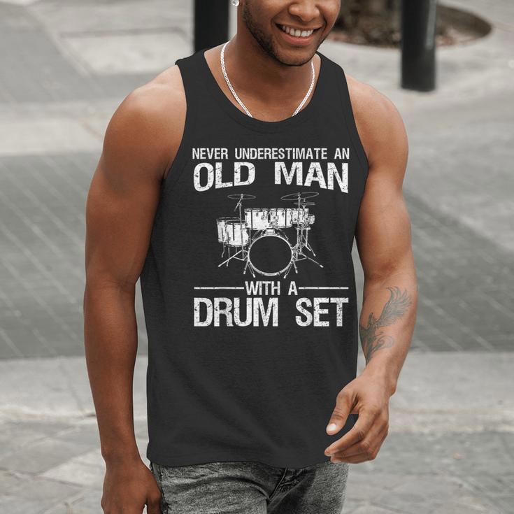 Cool Drummer Art Men Dad Drum Set Player Drum Kit Musician Men Tank Top