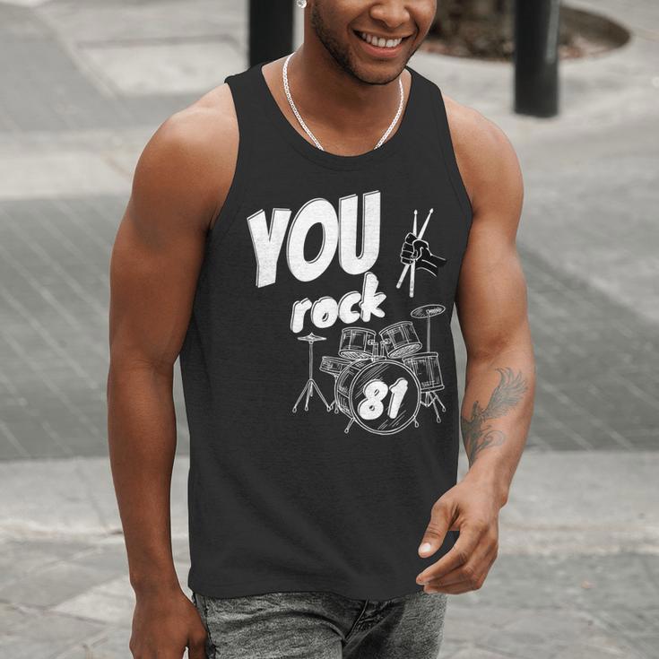 Drum Kit Drummer 81 Years 81st Birthday Men Women Men Tank Top Drum Kit Drummer 81 Years 81st Birthday Men Women Men Tank Top