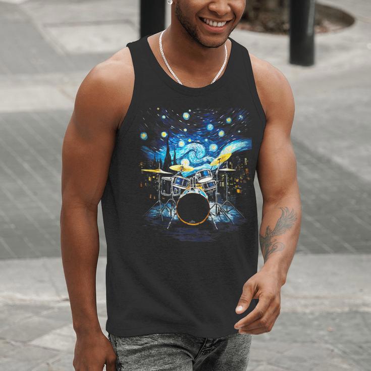 Drum Kit Percussionist Drummer Van Gogh Drums Men Tank Top Drum Kit Percussionist Drummer Van Gogh Drums Men Tank Top
