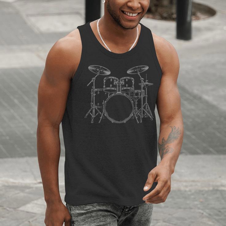 Drum Kit Rock Music Percussion Men Tank Top Drum Kit Rock Music Percussion Men Tank Top