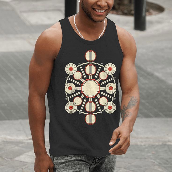 Drummer Drum Kit Mandala Percussionist Music Lover Men Tank Top Drummer Drum Kit Mandala Percussionist Music Lover Men Tank Top
