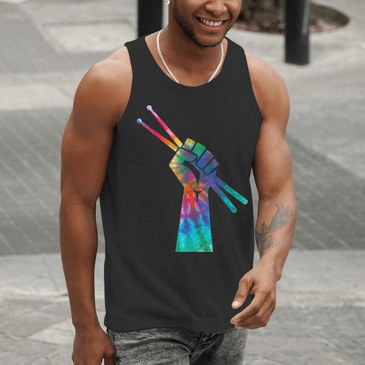 Drummer Drum Kit Tie Dye Hippie Drummer Men Tank Top Drummer Drum Kit Tie Dye Hippie Drummer Men Tank Top