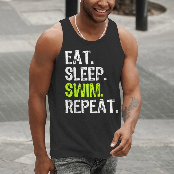 Eat Sleep Swim Repeat Swimming Swimmer Cool Men Tank Top