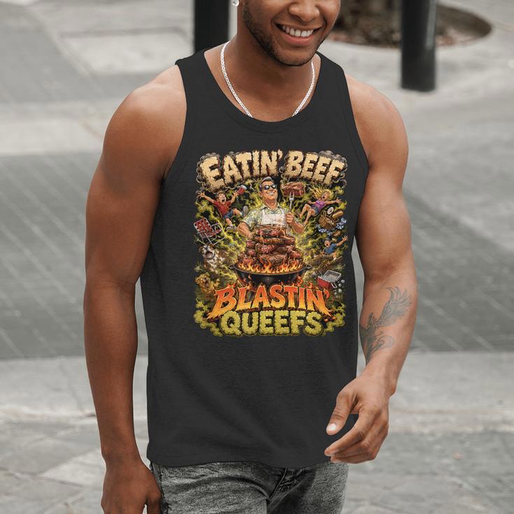 Eatin Beef Blastin Queefs BBQ Dad Grill Cookout Meme Men Tank Top Eatin Beef Blastin Queefs BBQ Dad Grill Cookout Meme Men Tank Top