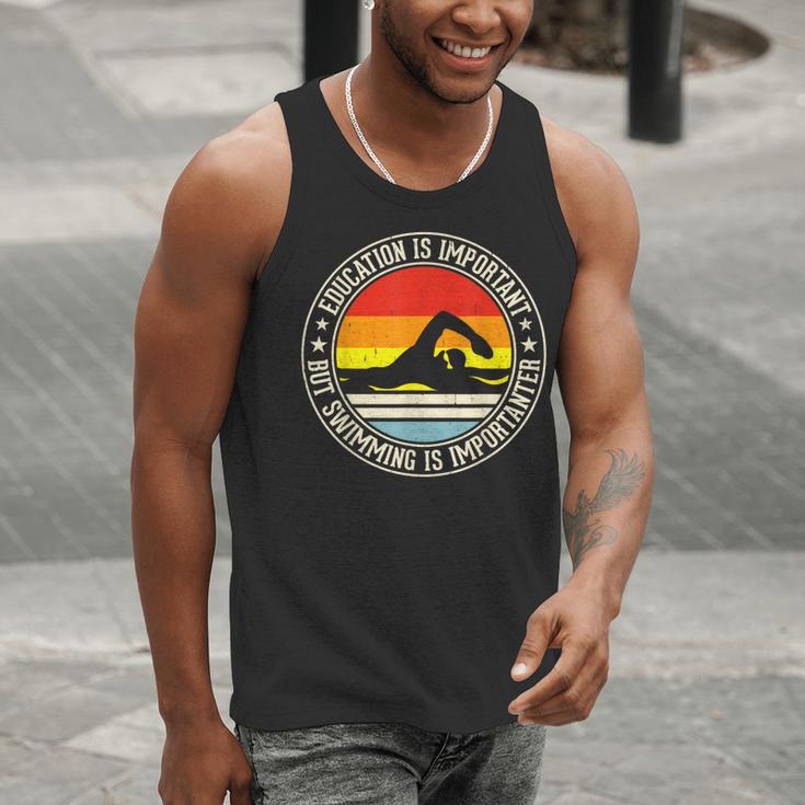 Education Is Important But Swimming Is Importanter Men Tank Top