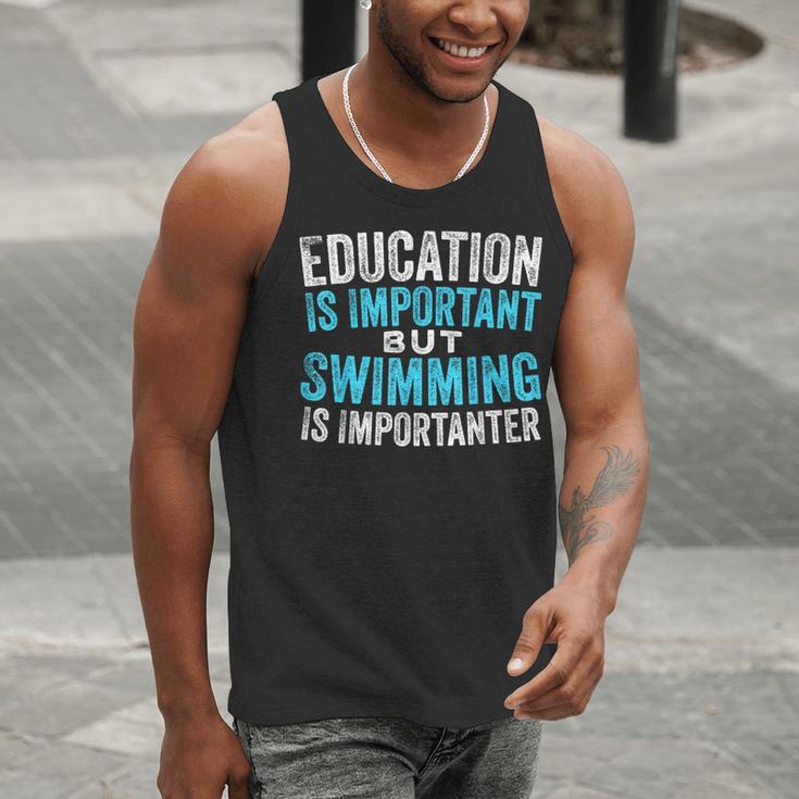 Education Is Important But Swimming Is Importanter Swimmer Men Tank Top