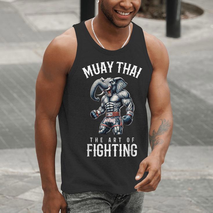 Elephant Muay Thai Kickboxing And Elephant Thai Boxing Men Tank Top