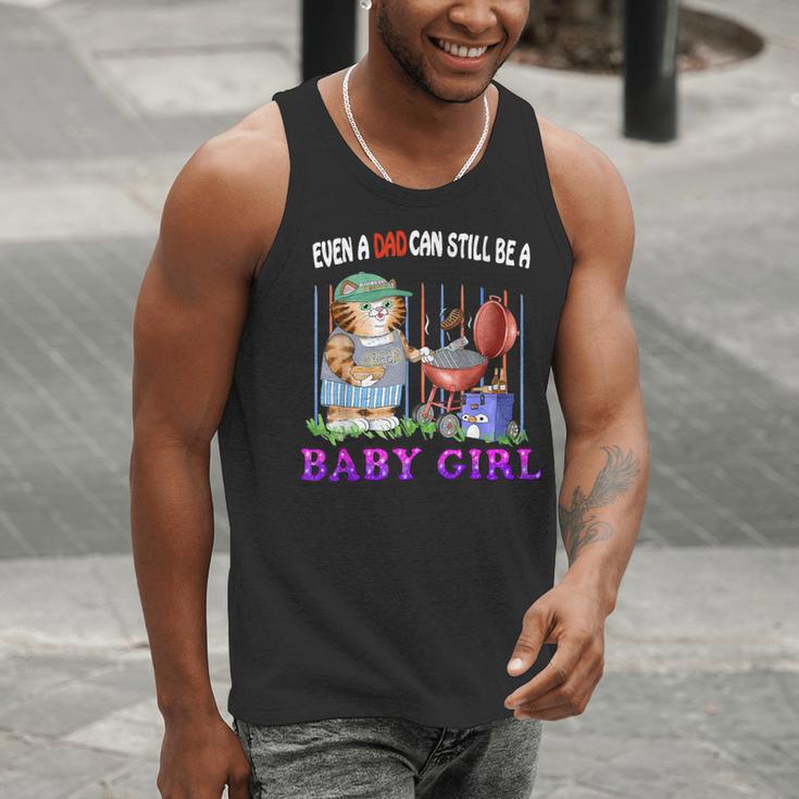 Even A Dad Can Still Be A Baby Girl BBQ Dad Cat Grilling Men Tank Top