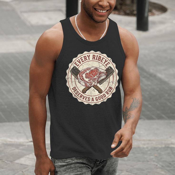 Every Ribeye Deserves A Good Rub BBQ Dad Grilling Men Tank Top Every Ribeye Deserves A Good Rub BBQ Dad Grilling Men Tank Top