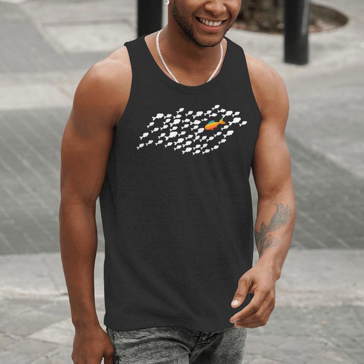 Fish Swimming Against The Current Be Yourself -Adults Kids Modern Casual Men Tank Top Fish Swimming Against The Current Be Yourself -Adults Kids Modern Casual Men Tank Top
