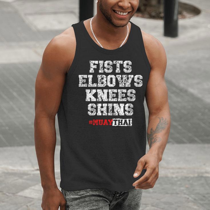Fist Elbows Knees Shins Martial Arts Muay Thai Men Tank Top