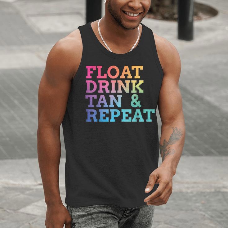 Float Drink Tan Repeat Summer Swimming Beach Pool Vacation Men Tank Top Float Drink Tan Repeat Summer Swimming Beach Pool Vacation Men Tank Top