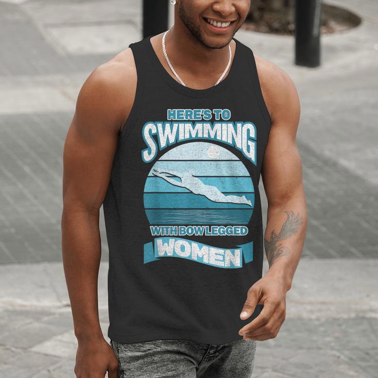 Here's To Swimming With Bow Legged Women Distressed Look Men Tank Top Here's To Swimming With Bow Legged Women Distressed Look Men Tank Top