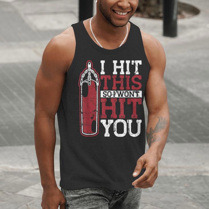 I Hit This So I Won't Hit You Kickboxer Fan Muay Thai Boxing Men Tank Top
