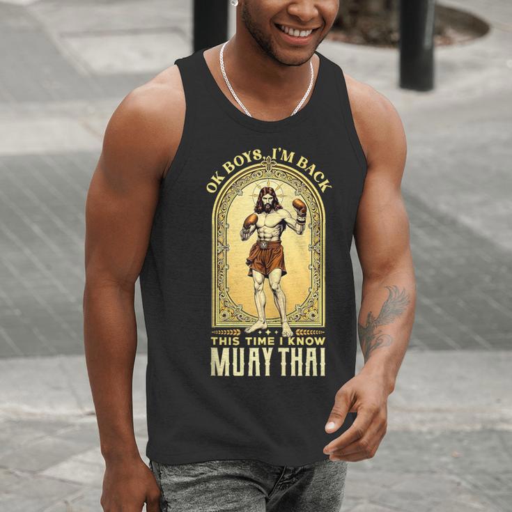 Jesus Knows Muay Thai Boxing Kickboxing MMA Men Tank Top
