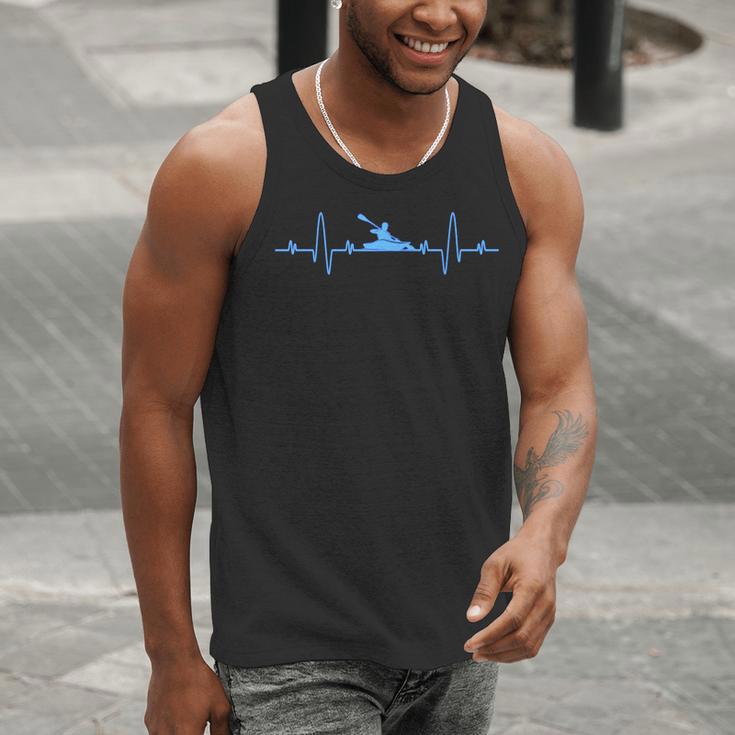Kayaking Heartbeat Shirt Cool Canoe Boating Kayaks Men Tank Top