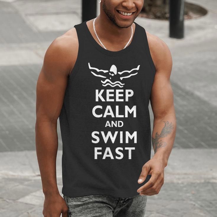 Keep Calm And Swim Fast Butterfly Swimming T-Shirt Men Tank Top Keep Calm And Swim Fast Butterfly Swimming T-Shirt Men Tank Top