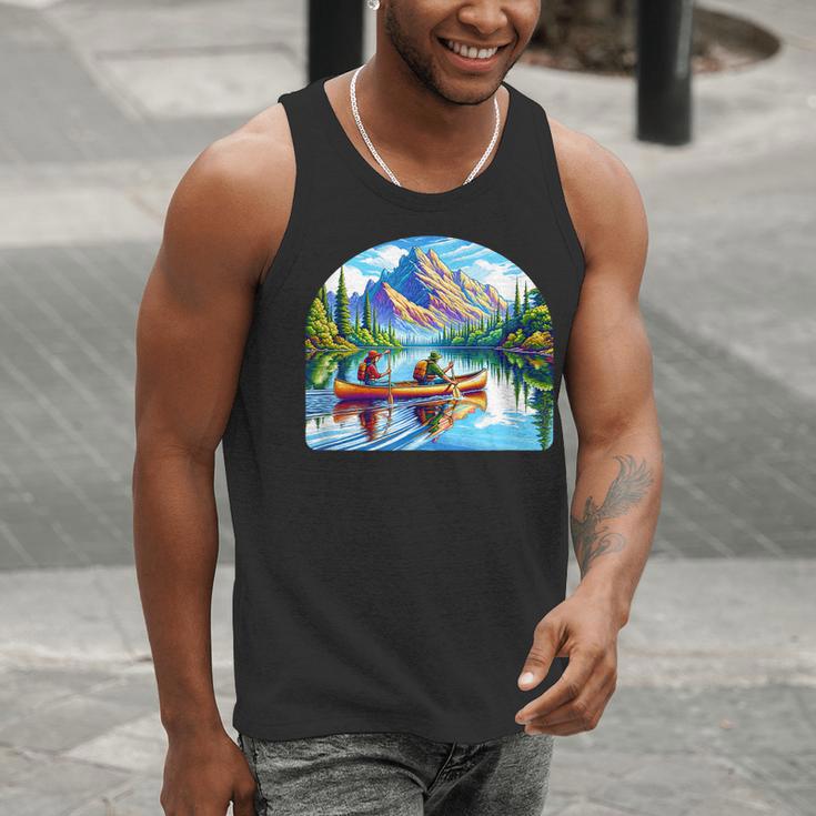 Lake Canoeing Canoe Men Tank Top