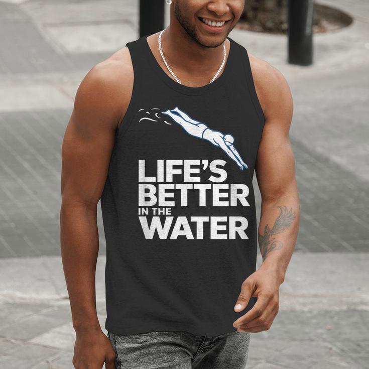 Life Is The Better In The Water Swimming Swimmers Men Tank Top
