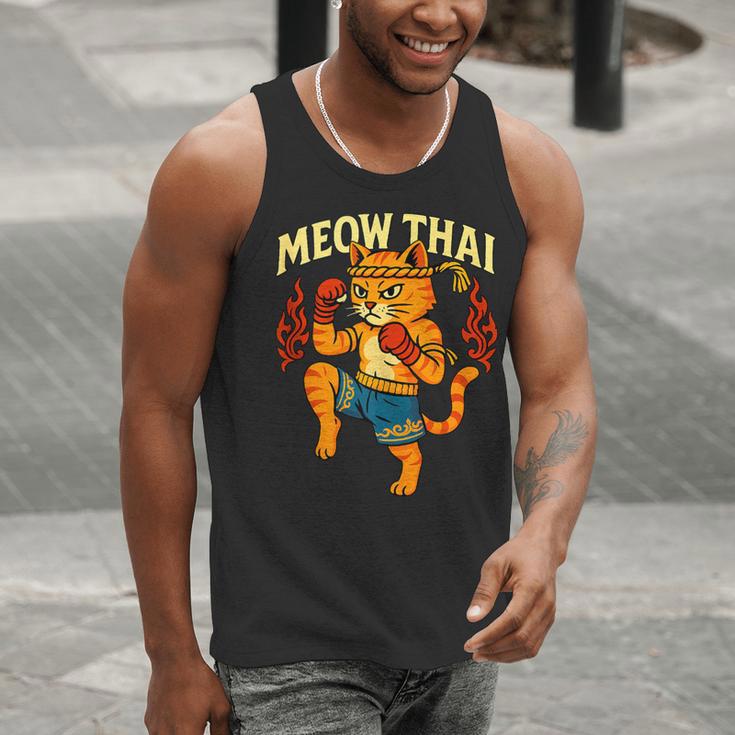 Meow Thai Muay Thai Cat Fighter Pun Dad Joke Men Tank Top